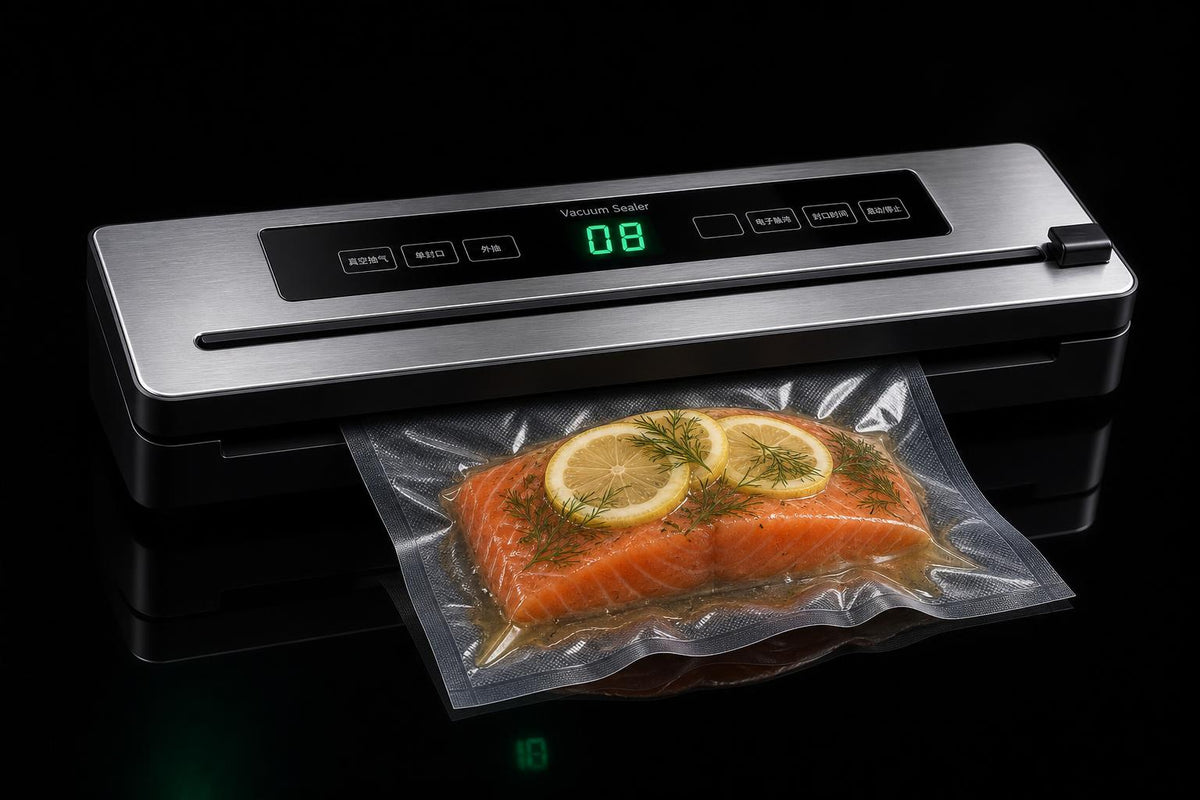 Salmón marinado sellado en modo húmedo